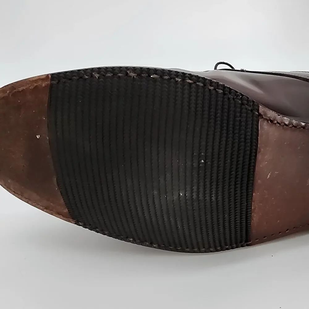 Johnston & Murphy Men's 10.5 Burgundy Leather Cap-Toe Lace Oxford Dress Shoes